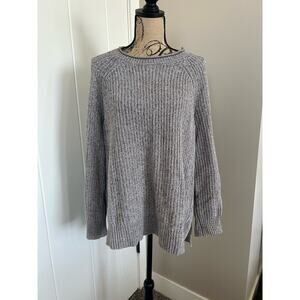 Ellen Tracey Crew Neck Knit Hi Low Hem Womens Sweater Size M
